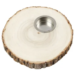 Houten Schijf Waxinelicht Houder 14-16cm><noscript><img width=