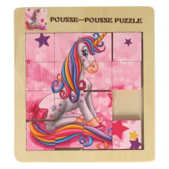 Houten Schuifpuzzel Eenhoorn, 15st.>