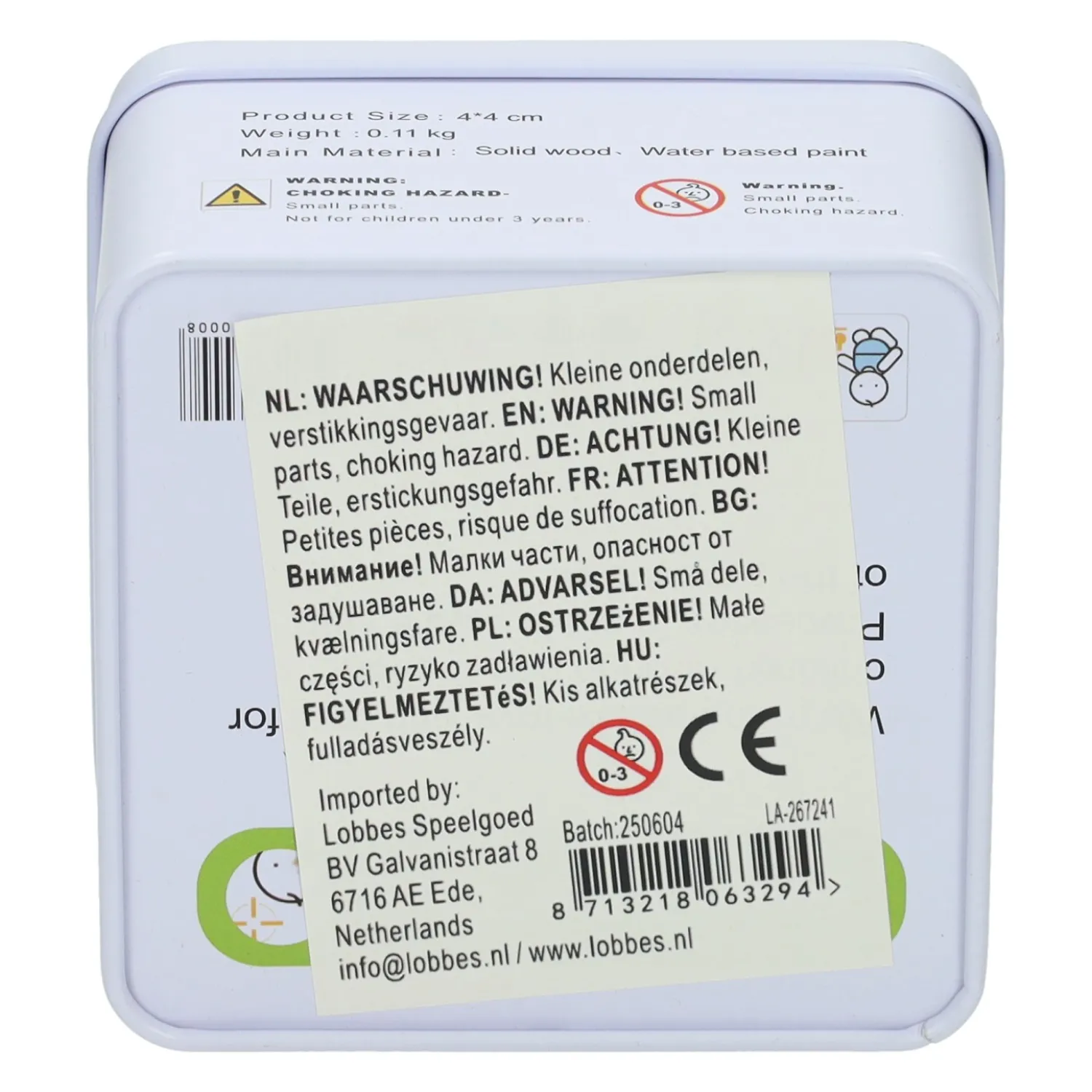 Houten Spelletje in Blikje - Tollen, 4st> Best