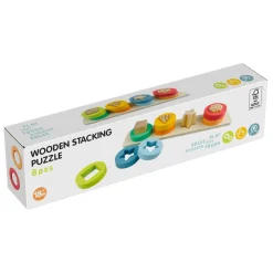Houten Stapelpuzzel met Vormen, 9dlg.> Sale