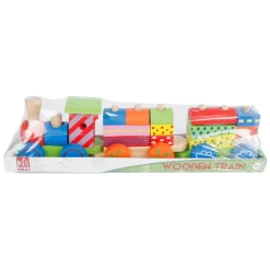 Houten Stapeltrein met 2 Wagons> Best