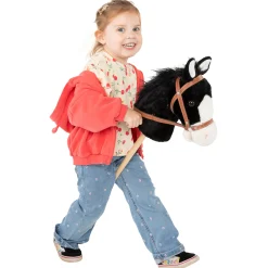 Houten Stokpaard met Geluid - Zwart-Playwood Hot