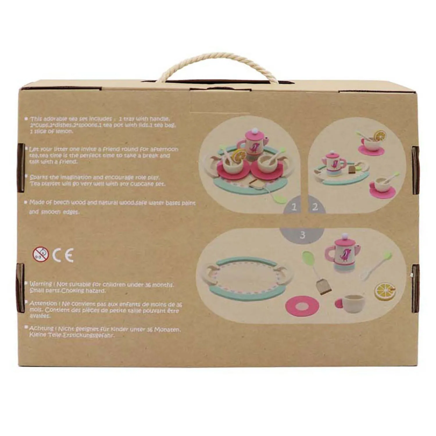 Houten Theeservies Speelset, 10dlg. Clearance