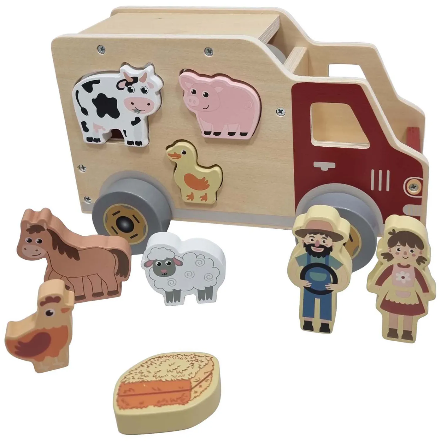 Playwood Houten Vormenauto Boerderijdieren New