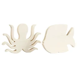 Houten Zeedieren Inktvis en Vis, 2st.-Creativ Company Online