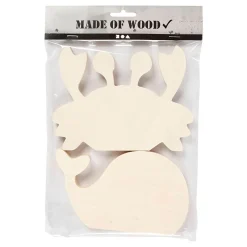 Houten Zeedieren Krab en Walvis, 2st.-Creativ Company Outlet