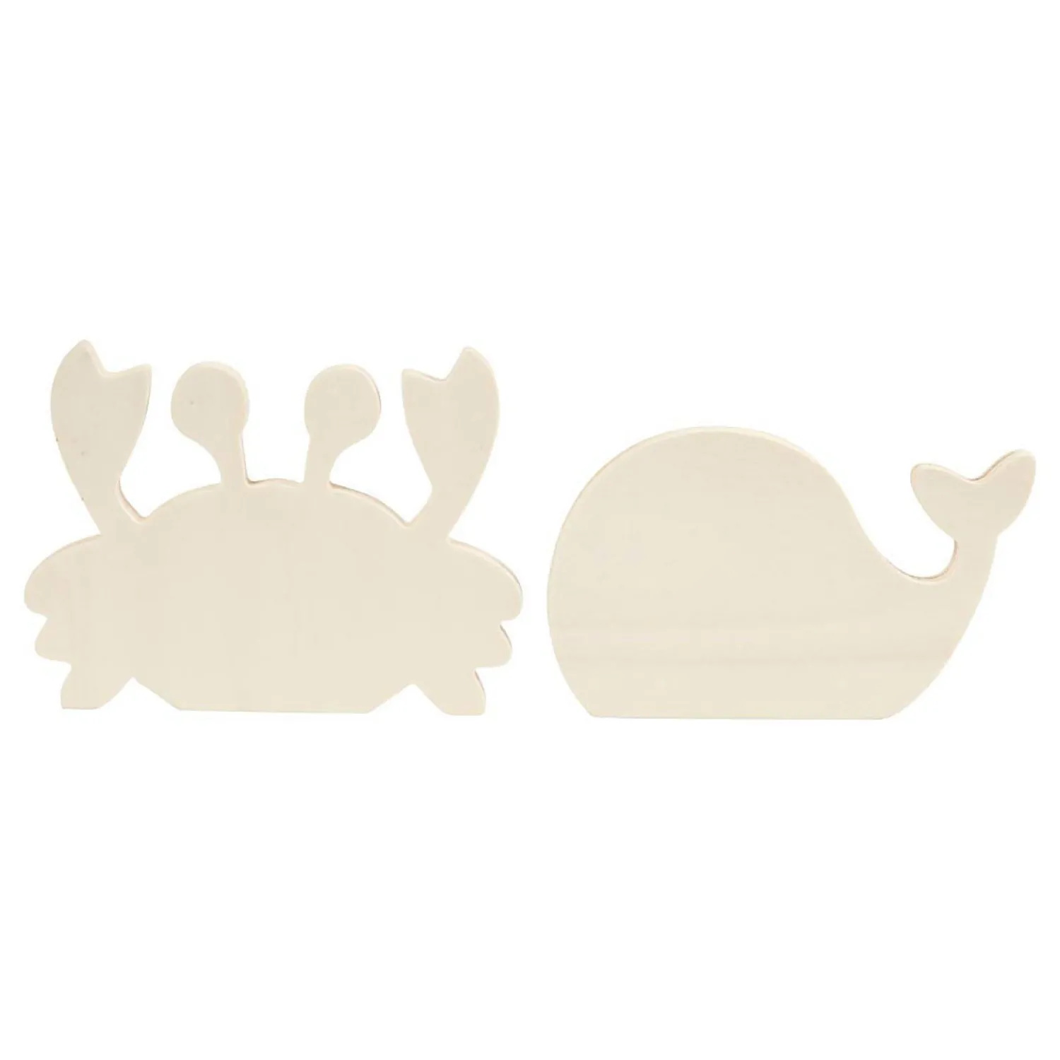 Houten Zeedieren Krab en Walvis, 2st.-Creativ Company Outlet