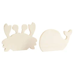 Houten Zeedieren Krab en Walvis, 2st.-Creativ Company Outlet