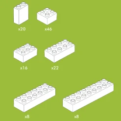 Bouwstenen Wit - 120dlg.-Hubelino Outlet