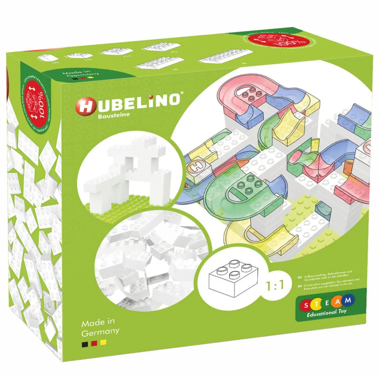 Bouwstenen Wit - 120dlg.-Hubelino Outlet