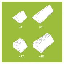 Hubelino Dakpannenset Bouwblokjes - 68dlg. Hot