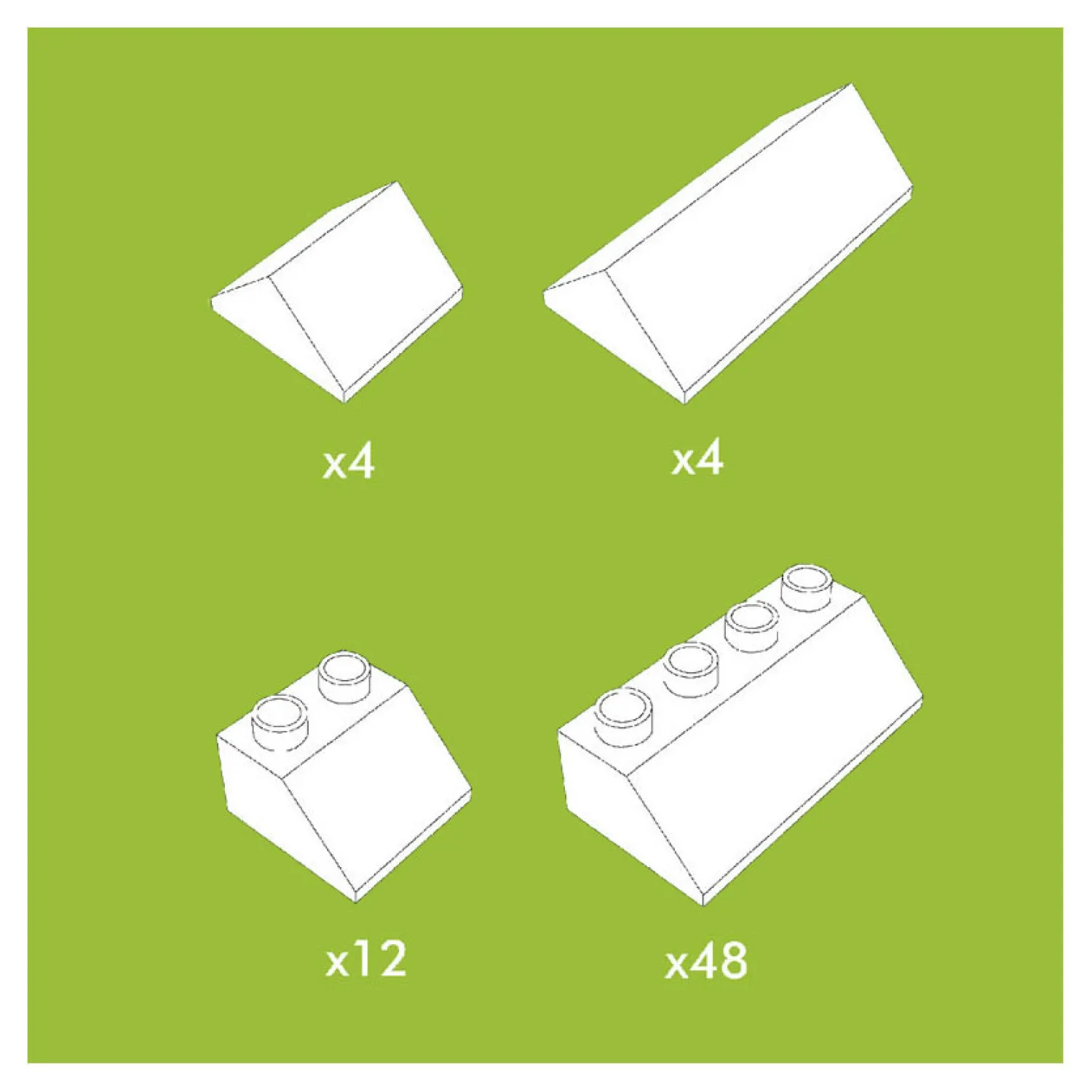Hubelino Dakpannenset Bouwblokjes - 68dlg. Hot