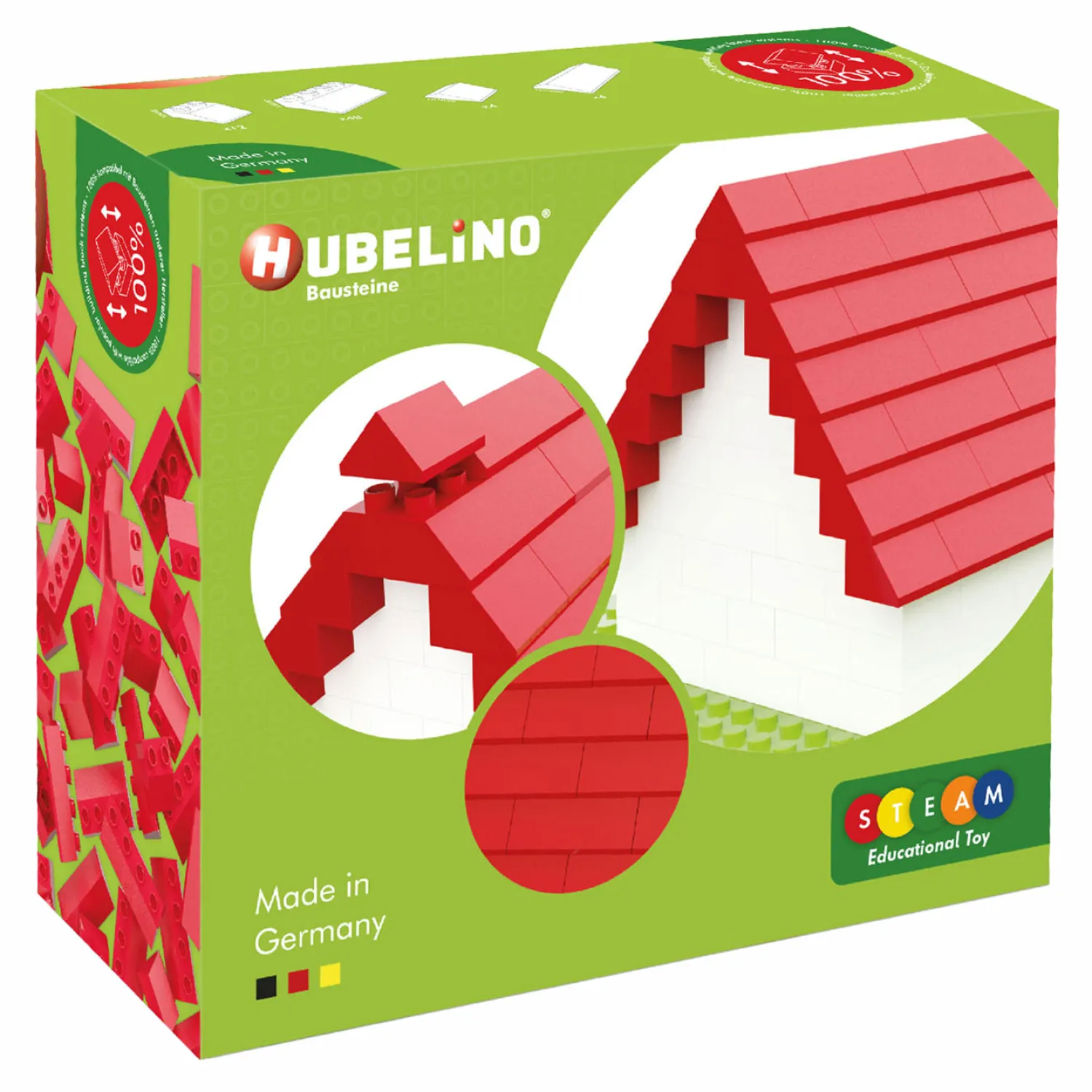 Hubelino Dakpannenset Bouwblokjes - 68dlg. Hot