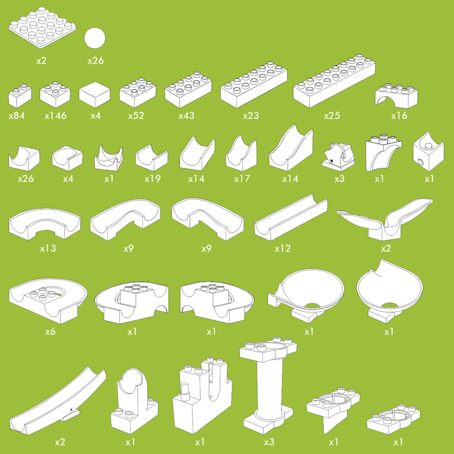 Knikkerbaan Mega Bouwset, 585dlg.>Hubelino Online