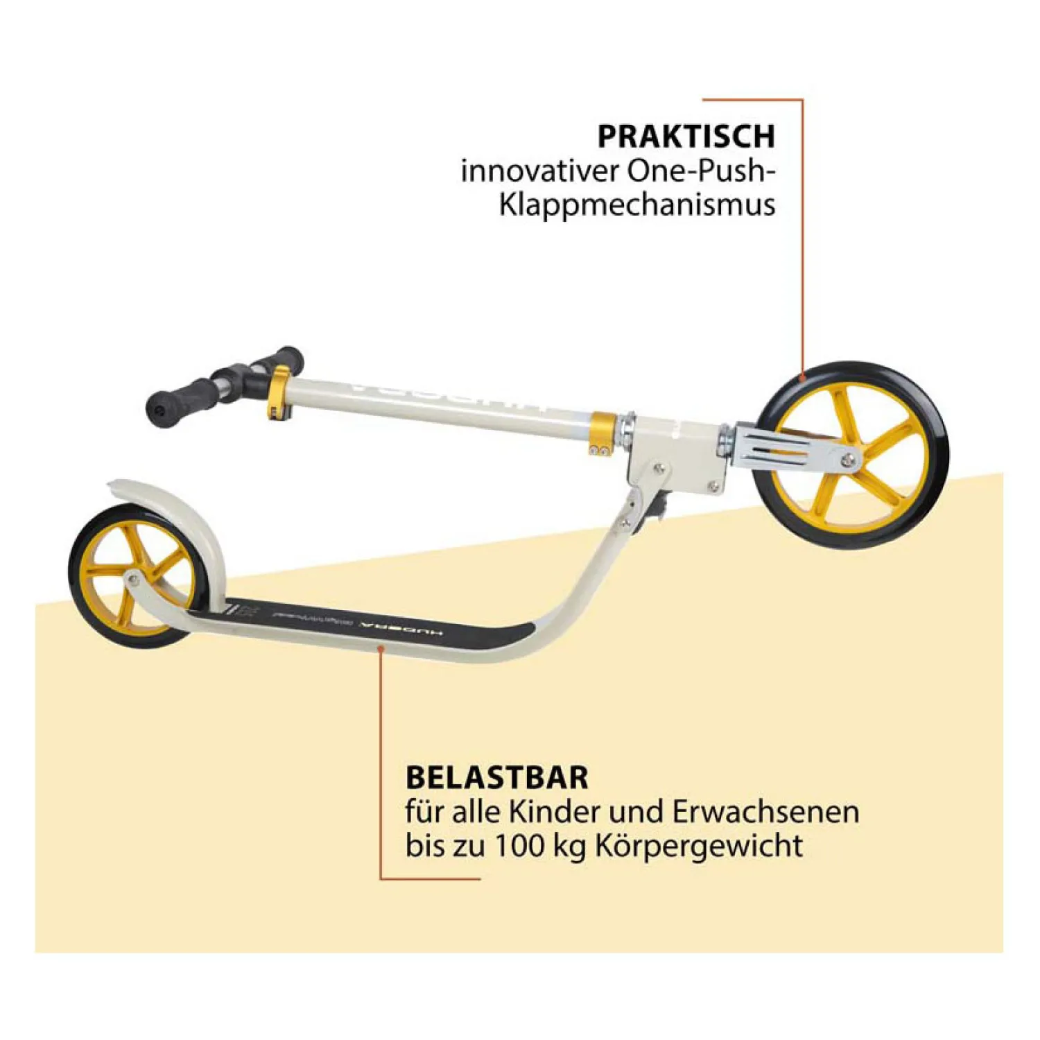 Big Wheel Step 215 Scooter - Sand>Hudora Best