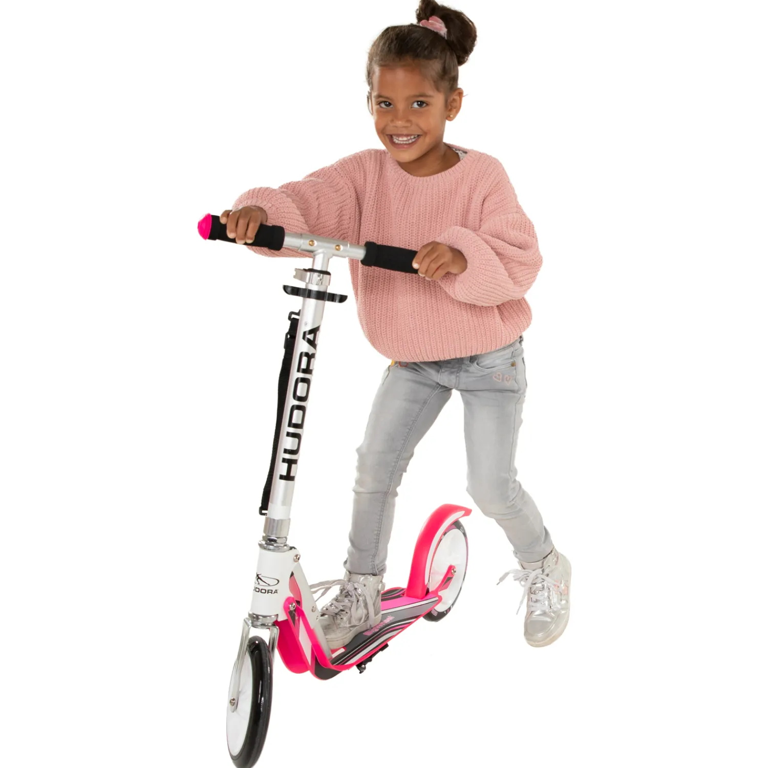 Scooter Big Wheel Step RX205 - Wit/Roze-Hudora Best