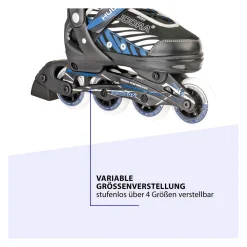 Skeelers Leon Blauw/Zwart, maat 37-40-Hudora Online