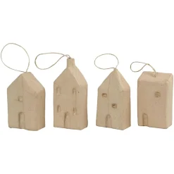Huisjes van Papiermache, 4st.-Creativ Company Discount