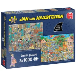 Jumbo Jan van Haasteren Legpuzzel - Muziekwinkel en Vakantiekriebels, 2x1000st. Clearance