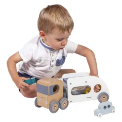 Janod Bolid Houten Autotransporter 4dlg. New