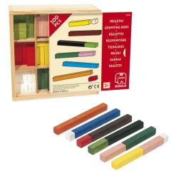 Goula - Rekenstaafjes 10x10 in Houten Doos>Jumbo Hot