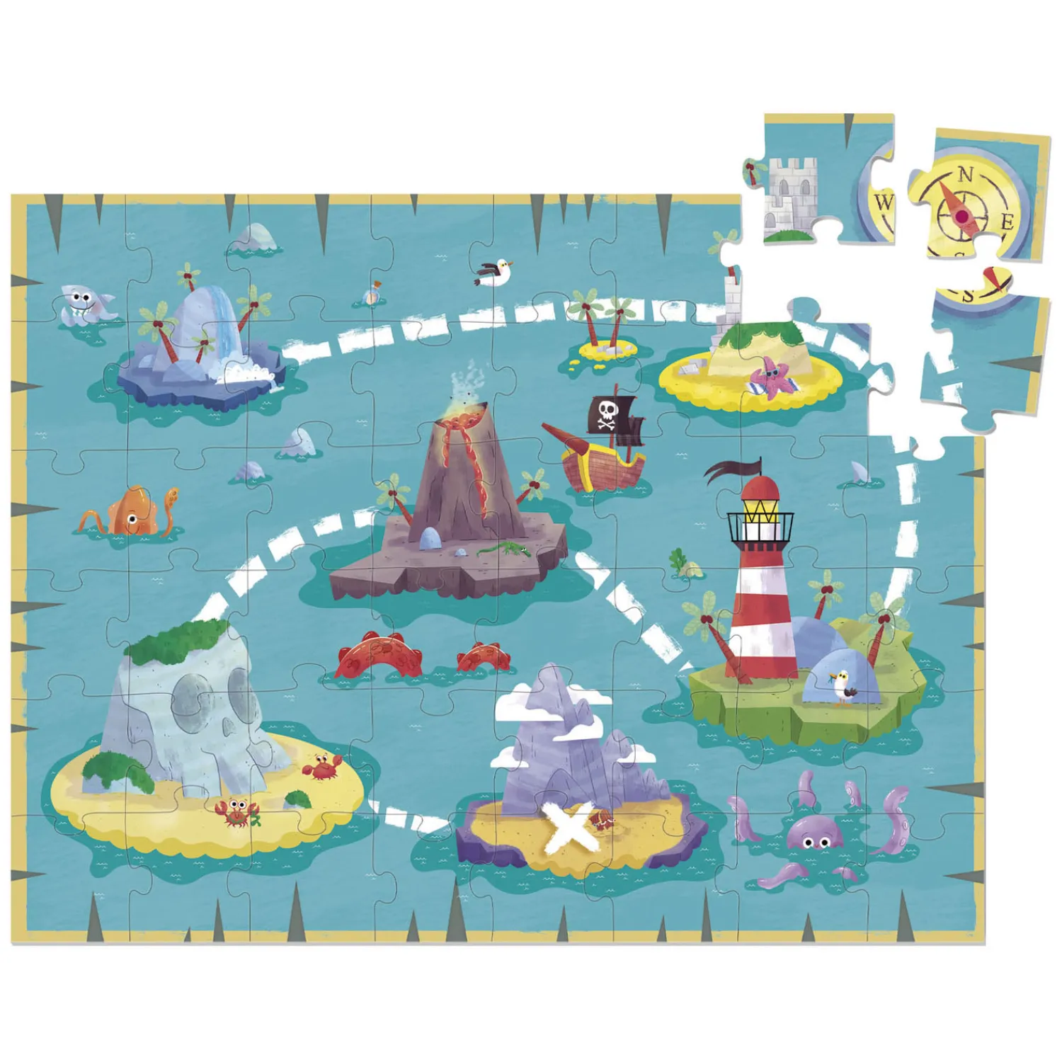 Jumbo Goula Legpuzzel XXL Piraten, 48st. Hot