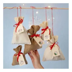 Jute Zakje met Trekkoord, 4 stuks><noscript><img width=