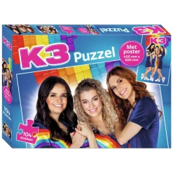 K3 Puzzel met Poster, 104st.>Studio 100 New