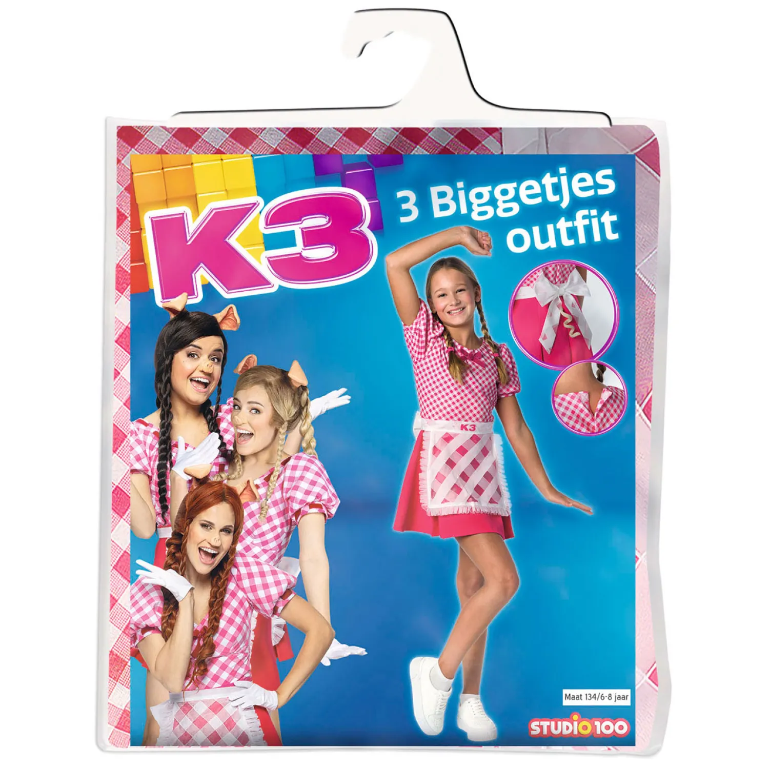 K3 Verkleedjurk - 3 Biggetjes, 6-8 jaar-Studio 100 Sale