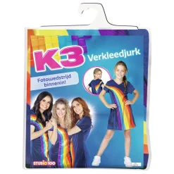 K3 Verkleedjurk - Regenboog Blauw, 6-8 jaar>Studio 100