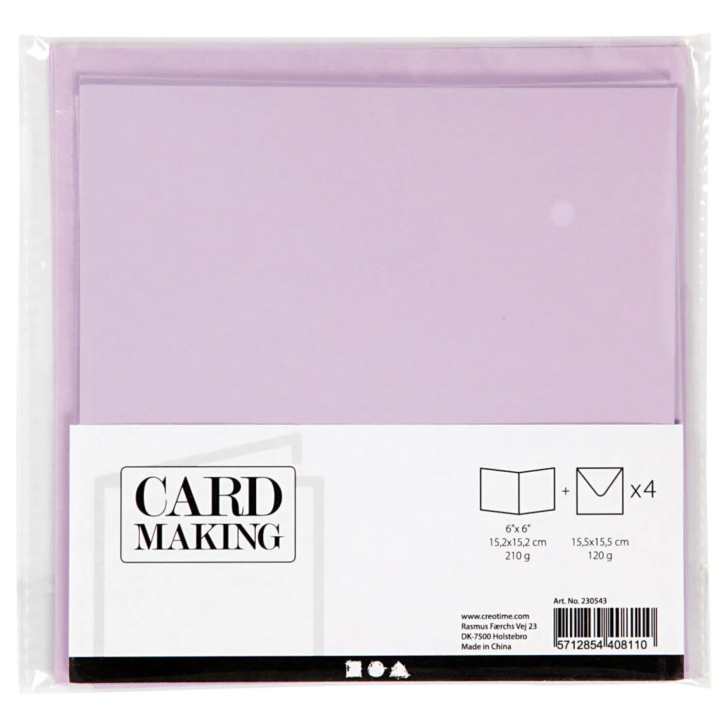 Creativ Company Kaarten en Enveloppen Lichtpaars, 4st. Clearance