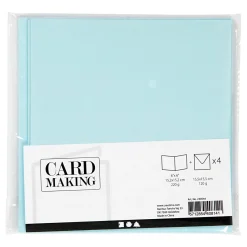 Kaarten en Enveloppen Lichtblauw, 4st.-Creativ Company New