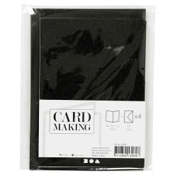 Kaarten en Enveloppen 10,5x15cm Glitter Zwart - 4st.-Creativ Company