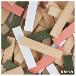 KAPLA Lentebox 140 Blanke Plankjes, 60 Gekleurde Plankjes