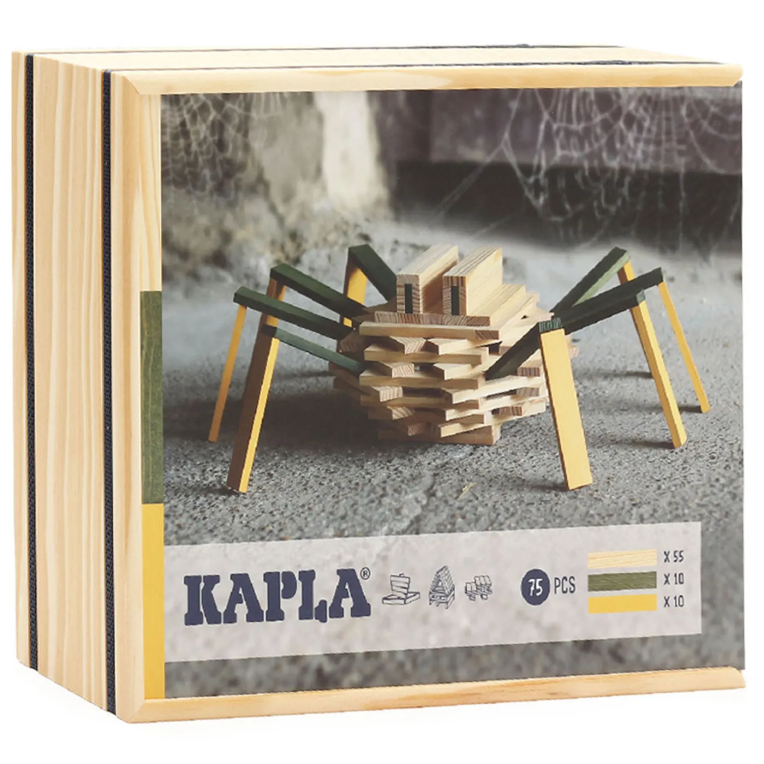 , Spin Koffer met 75 Plankjes>Kapla Hot