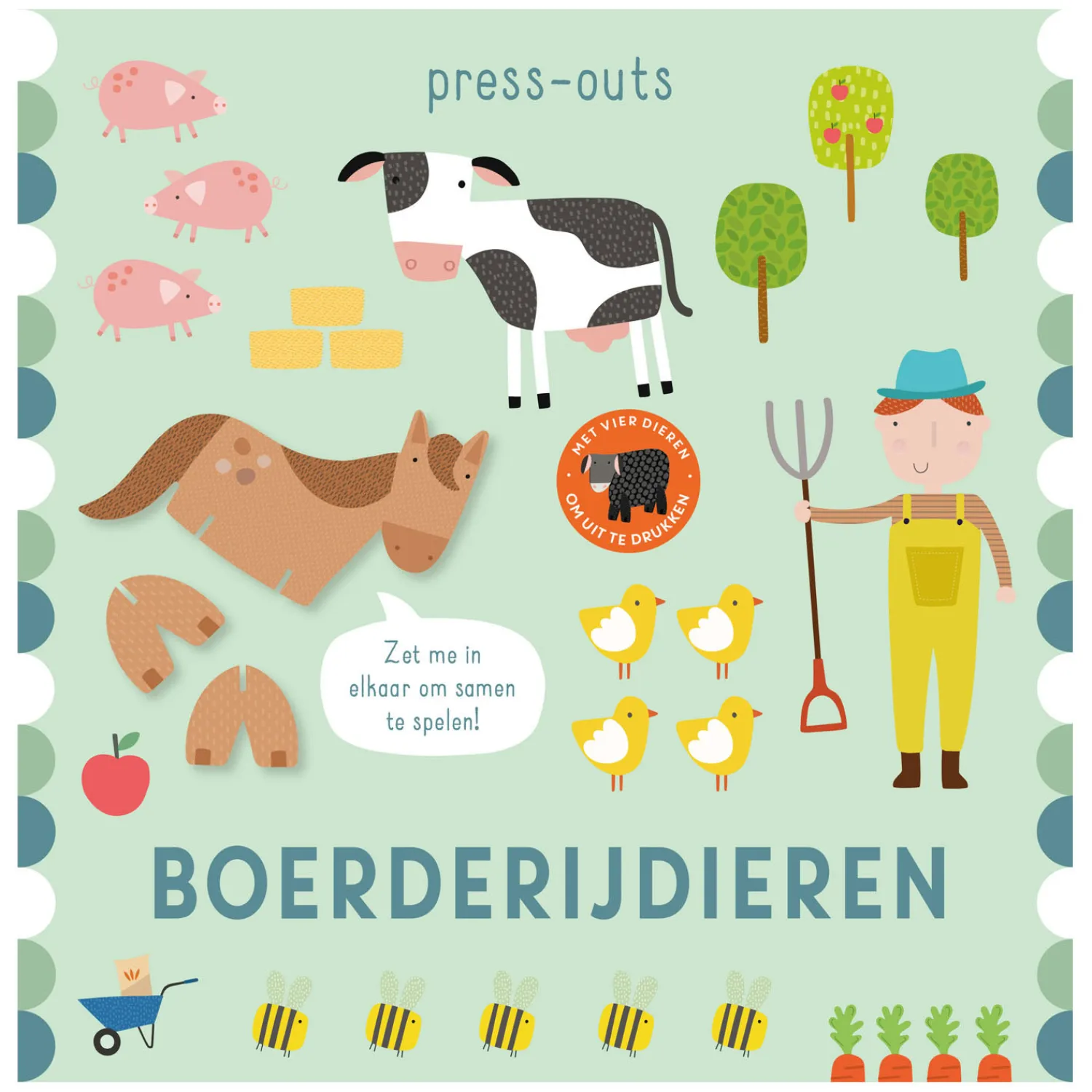 Rebo Publishers Kartonboek Press-Outs - Boerderijdieren Discount
