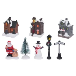 Kerstdorp met Led, 10dlg.> Discount