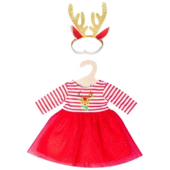 Kerstjurk met Haarband Rendier, maat 35-45 cm-Heless New