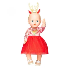 Kerstjurk met Haarband Rendier, maat 35-45 cm-Heless New