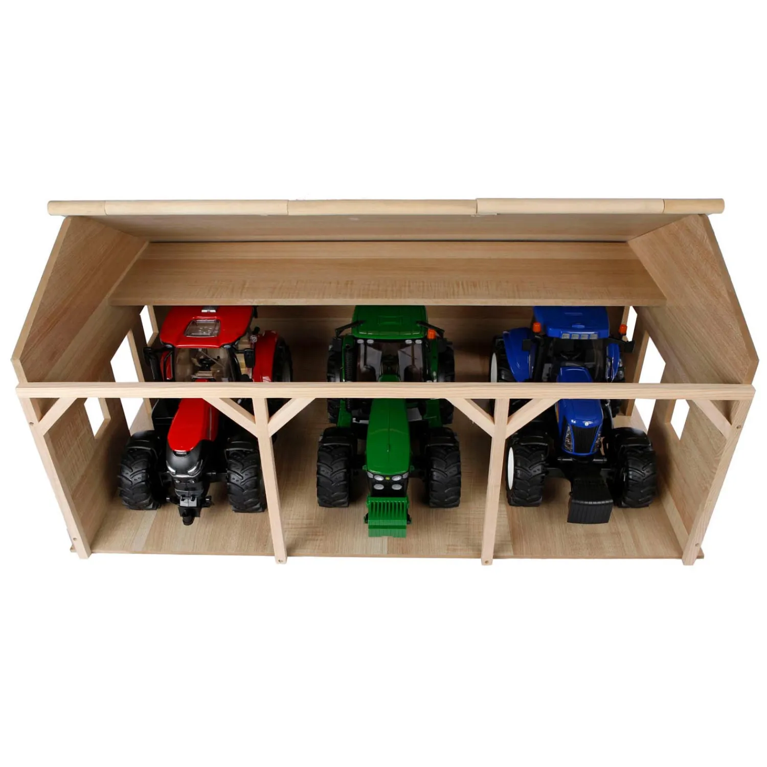 Kids Globe Landbouwloods Hout Voor 3 Tractoren, 1:16 Online