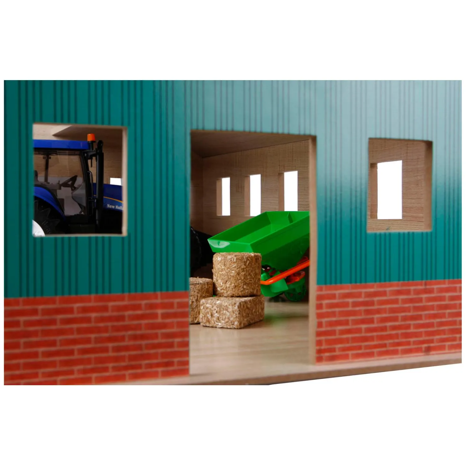 Kids Globe Landbouwloods Hout Voor 3 Tractoren, 1:16 Online