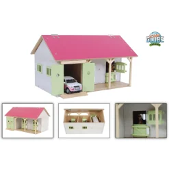 Paardenstal Roze met 2 Boxen en Berging 1:32>Kids Globe New
