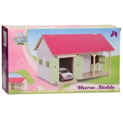 Paardenstal Roze met 2 Boxen en Berging 1:32>Kids Globe New