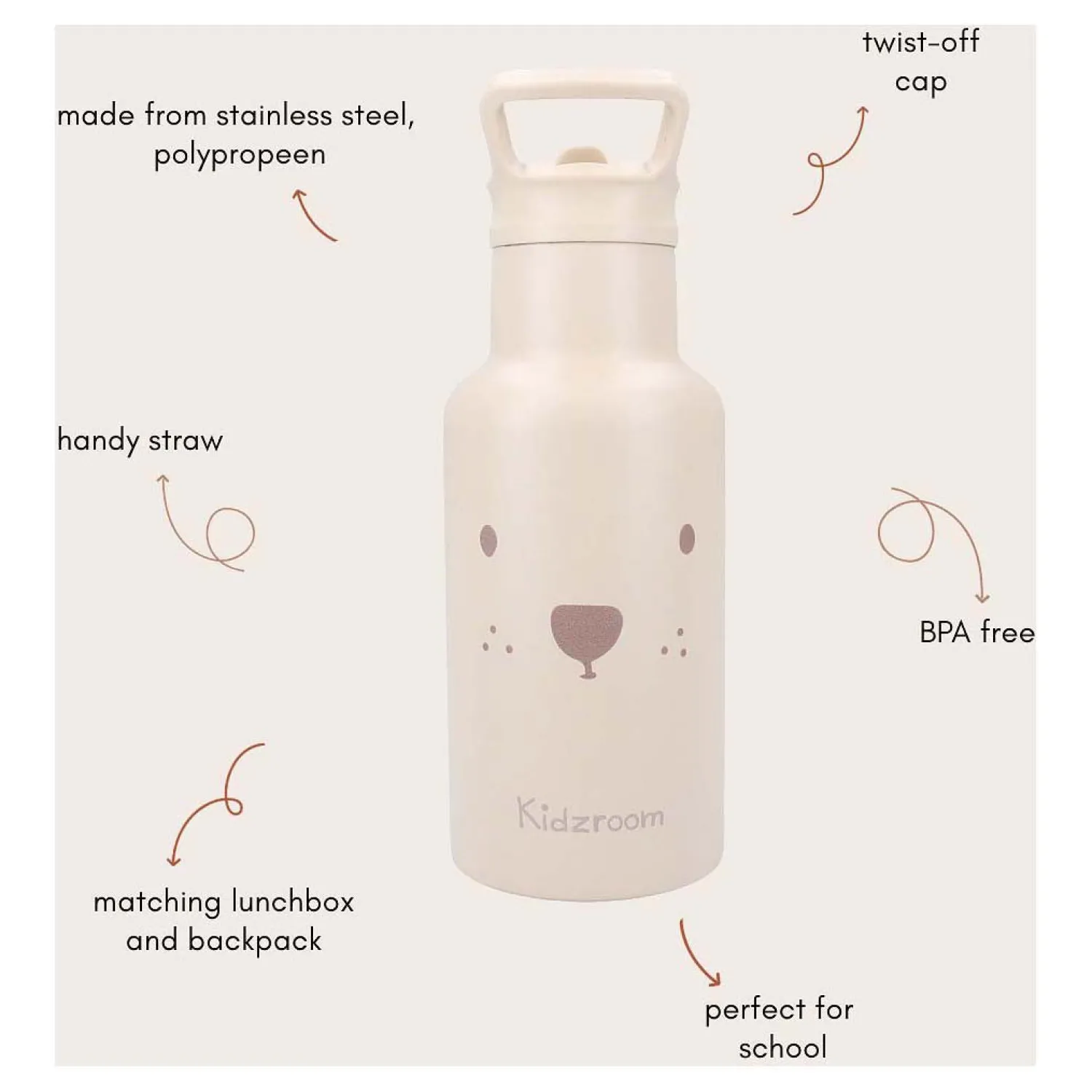 Drinkfles Sweet Sips Teddybeer, 350ml>Kidzroom Best