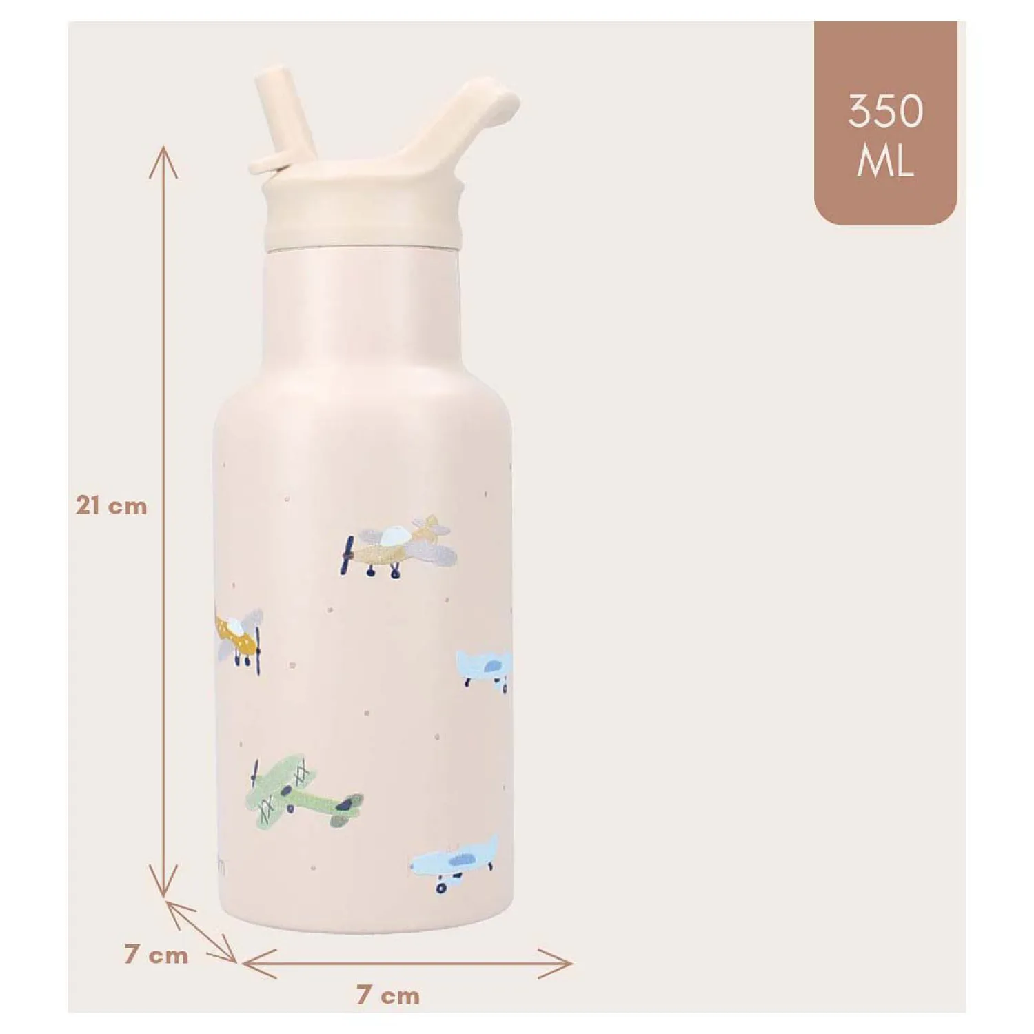 Kidzroom Drinkfles Sweet Sips Vliegtuigen, 350ml Clearance