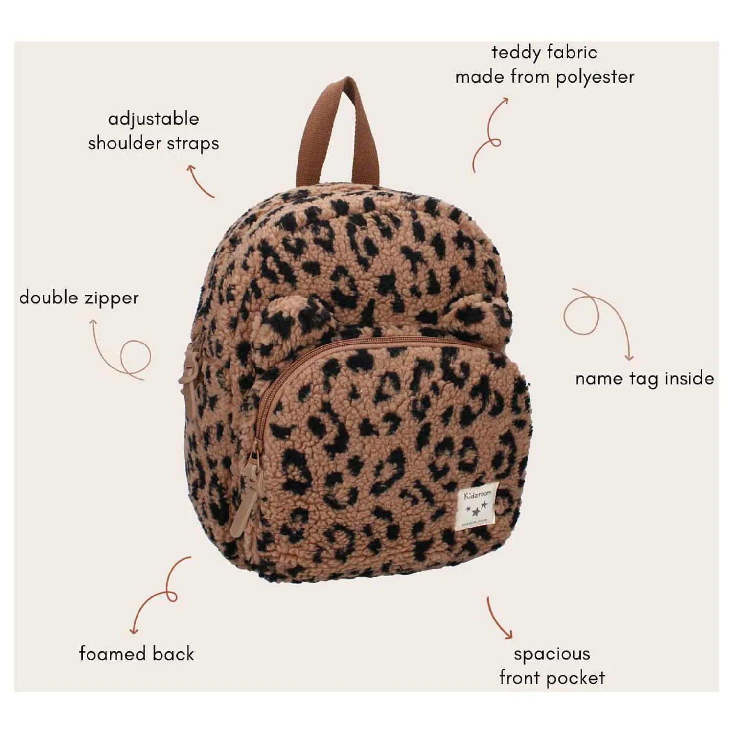 Rugzak Beary Excited Panterprint>Kidzroom Sale