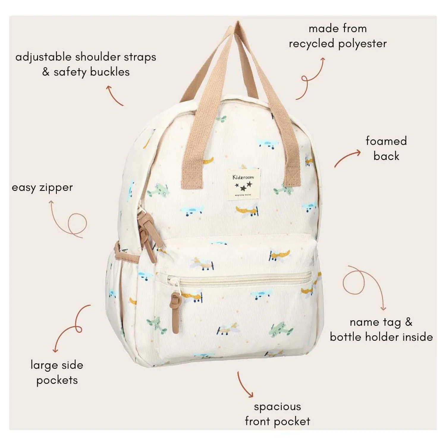 Rugzak Lille Small Talk Vliegtuigen-Kidzroom Clearance