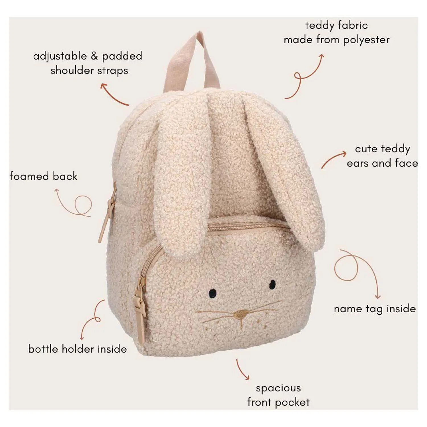 Rugzak Pisa Comfort Friends Konijn-Kidzroom