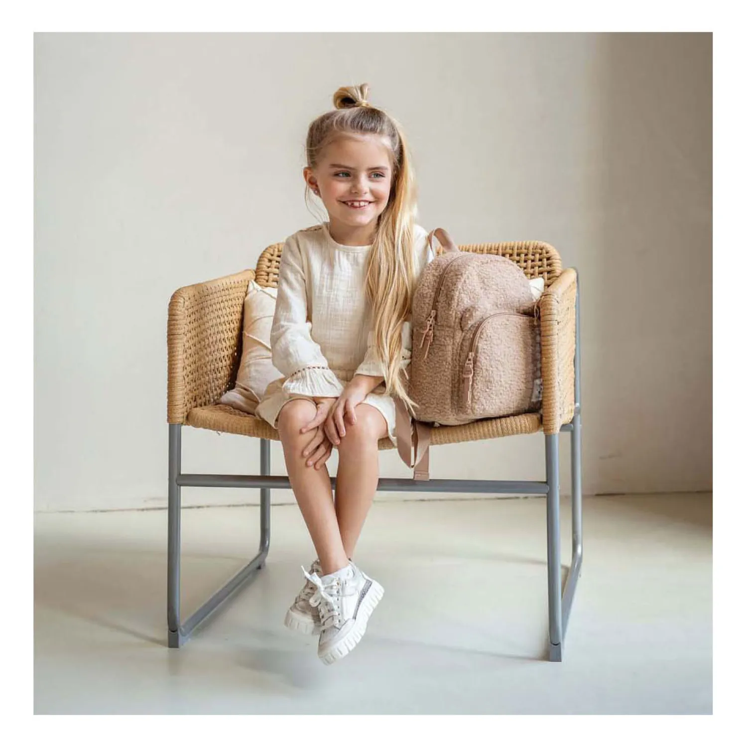 Rugzak Porto Beary Excited Beige>Kidzroom Outlet