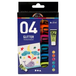 Kinder Acrylverf Glitter Kleur, 6x20ml>Creativ Company